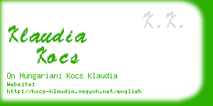 klaudia kocs business card